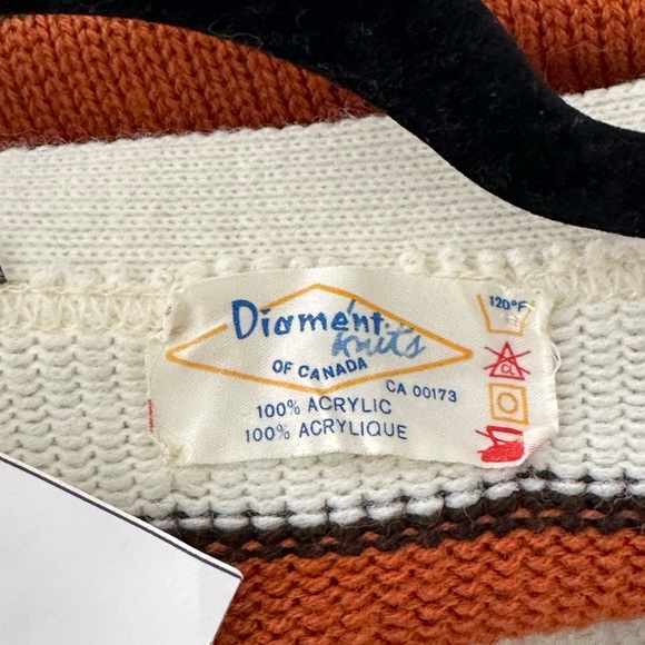 ORANGE AND WHITE KNIT VEST WITH TIE - Picture 5 of 5